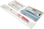 The Chlamydia test kit contents, for taking your sample.